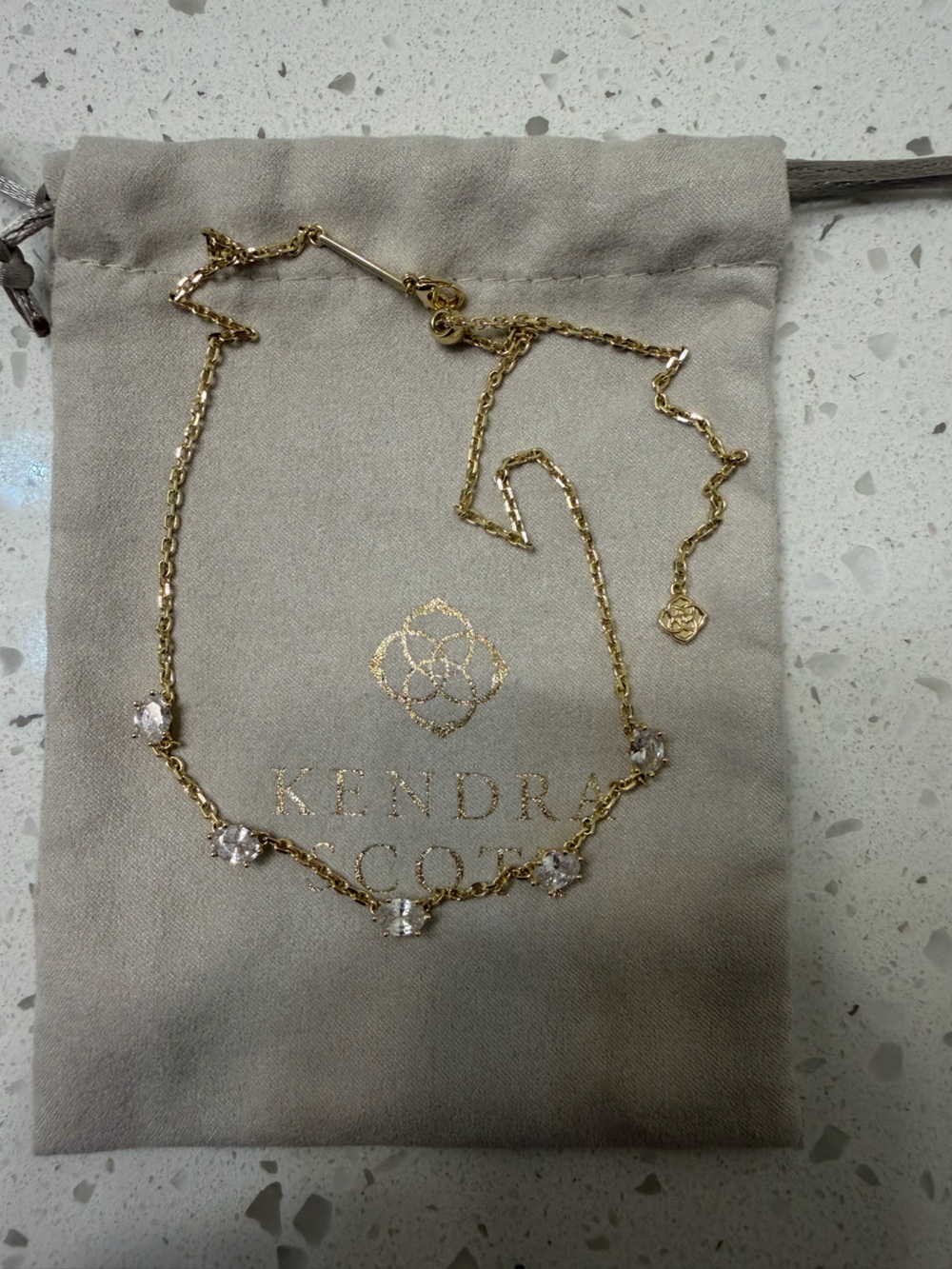 Kendra Scott Cailin Crystal Strand Necklace in Gold